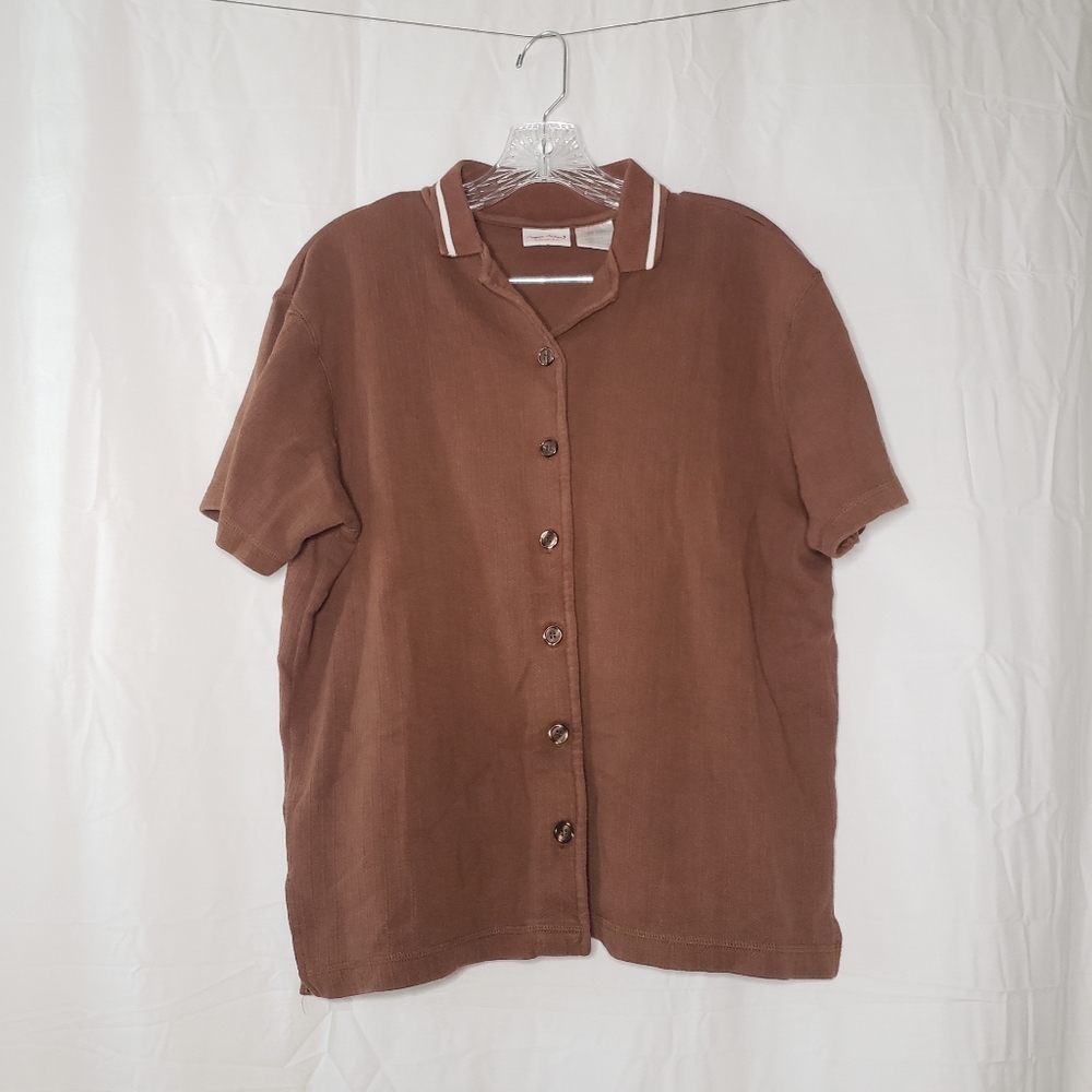 Womans 14/16 W Brown Bobbie Brooks Button up shirt